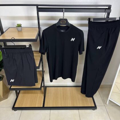 Ensemble ENJI Performance Noir 3 Pièces T-shirt + Short + Jogger