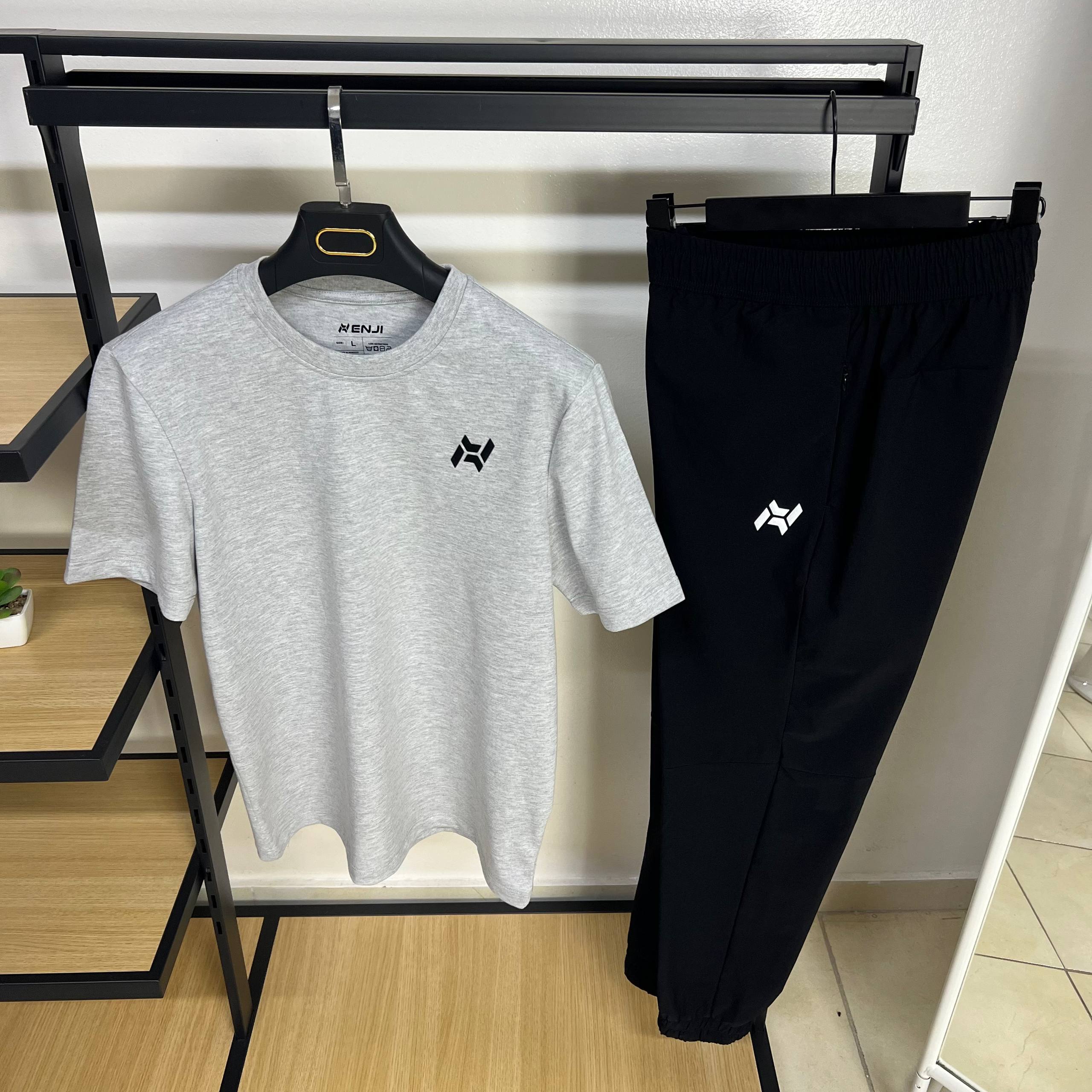 Ensemble ENJI Performance 2 Pièces T-shirt  + Jogger Gris